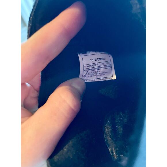 Eddie Bauer Bellingham Chelsea Boot Black Suede Waterproof Tan Lug Sole Women 10 - Picture 8 of 11